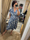 LOTTIE Midi Button Dress with Pockets - Blue