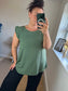 Ruffle Sleeve Top - Khaki