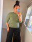 Cable Knit Short Sleeve Jumper - Khaki