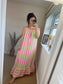Striped Cotton Maxi Dress - Neon