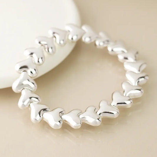 Peace of Mind - Silver Plated Polished Heart Bracelet