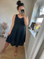 Cotton Tiered Dress - Black