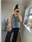 Gingham Vest Top - Black