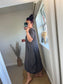 Cotton Stripe Cocoon Dress - Chocolate