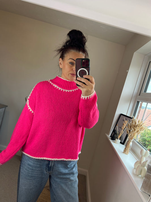 Stitch Jumper - Pink