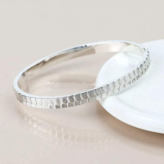 Peace of Mind - Silver Plated Bangle