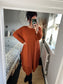 Fine Knit Cocoon Dress - Rust