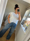 Lace Detail Tee - White