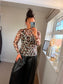 Mesh Layering Top - Leopard Cream
