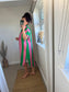 Striped Tunic Dress - Green/Pink