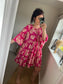 Shell Flare Dress - Cerise