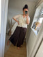 Split Front Wrap Trousers - Chocolate