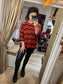 Scalloped Edge Jumper - Orange/Black