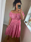 Magic Short Shirred Button Dress - Cerise (Plus Size)