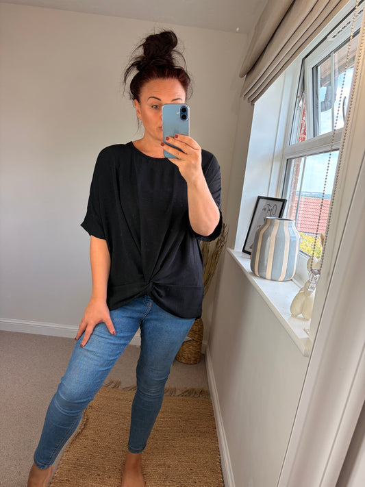 Twist Front Top - Black