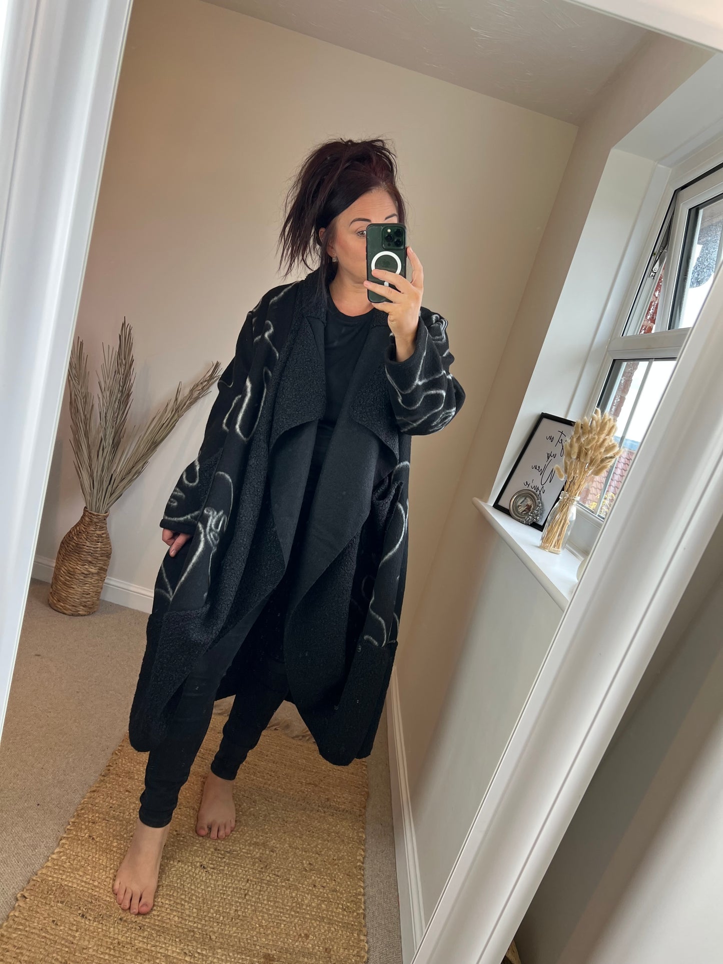 Cocoon Open Coatigan - Black