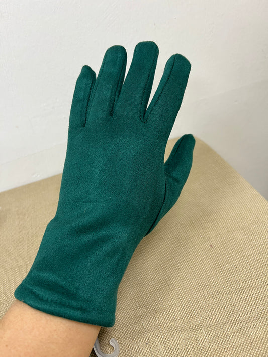 Gloves with Touch Screen Finger & Thumb - Bottle Green