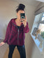 Cord Zipped Hoodie - Wine