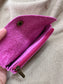 Long Leather Purse - Cerise
