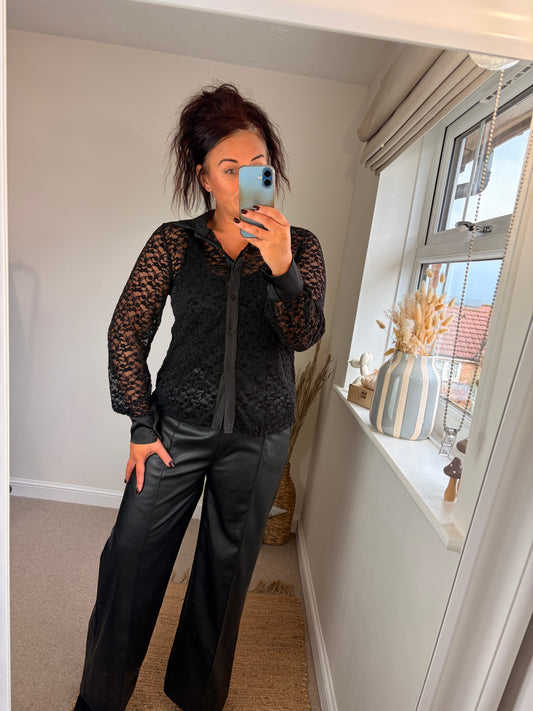 Lace Shirt - Black
