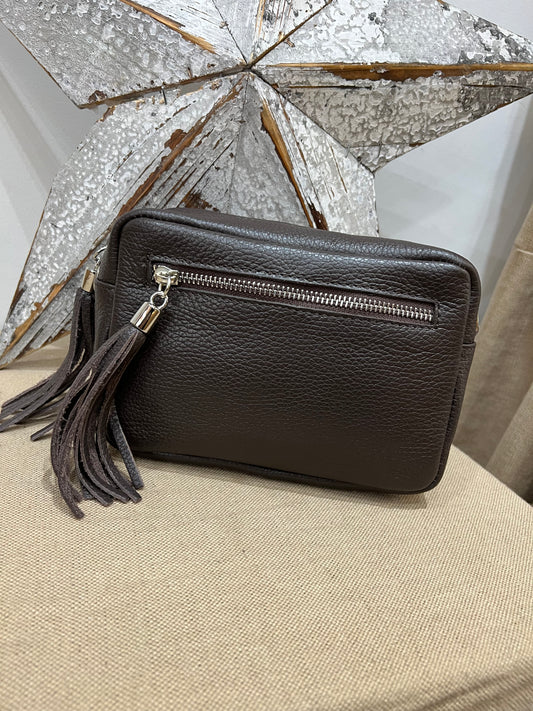 Leather Camera Bag - Chocolate