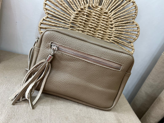 Leather Camera Bag - Mud