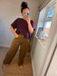 Jumbo Cord Barrel Leg Trousers - Camel (2 sizes)