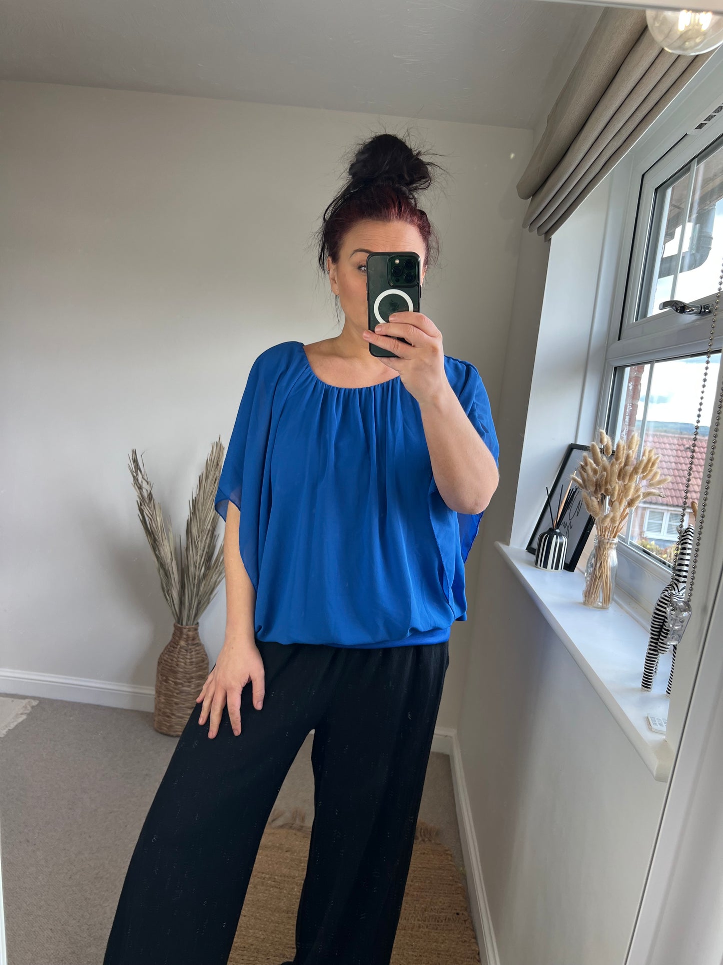 Batwing Double Layer Top - Cobalt