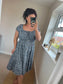 Magic Short Shirred Button Dress - Navy (Plus Size)