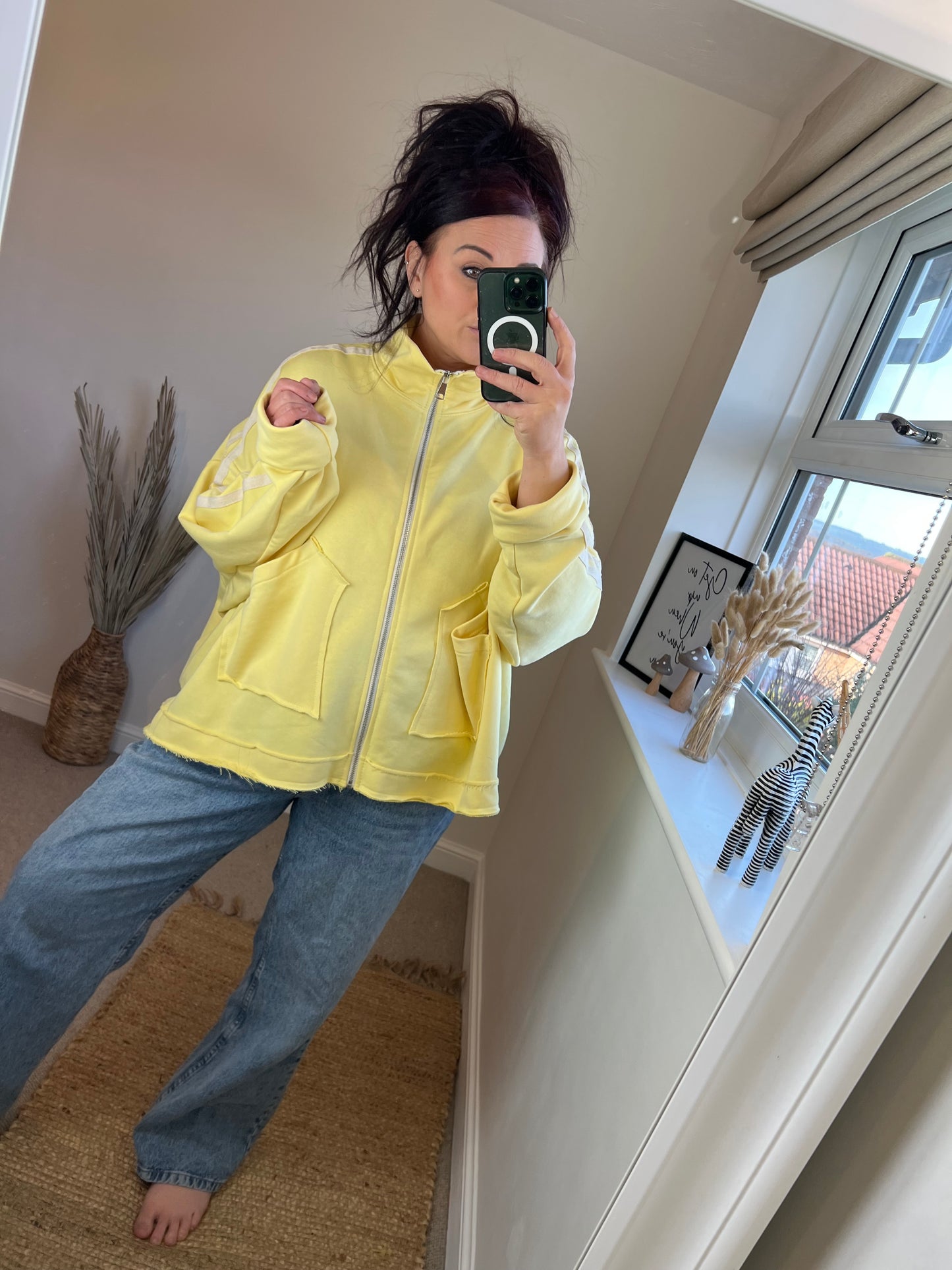 Oversized Zip Top/Jacket - Lemon