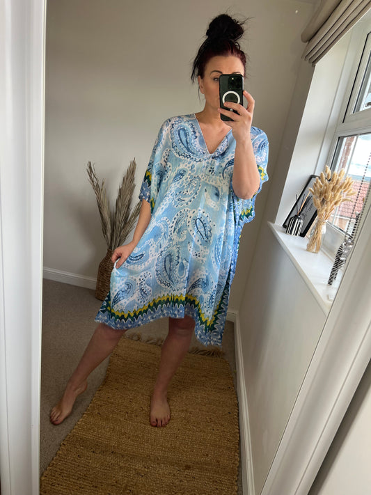 Kaftan Cover Up - Paisley Blue