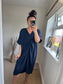 Twist Front Dress - Navy