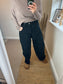 Barrel Leg Chunky Cord Trousers - Black