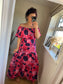 Bardot Dress - Cerise