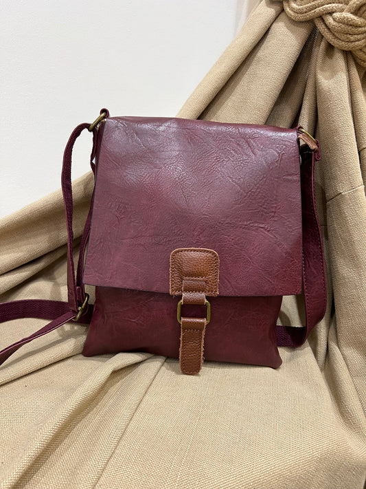 Satchel Crossbody Bag - Wine