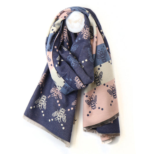 Reversible Scarf - Blue Bee