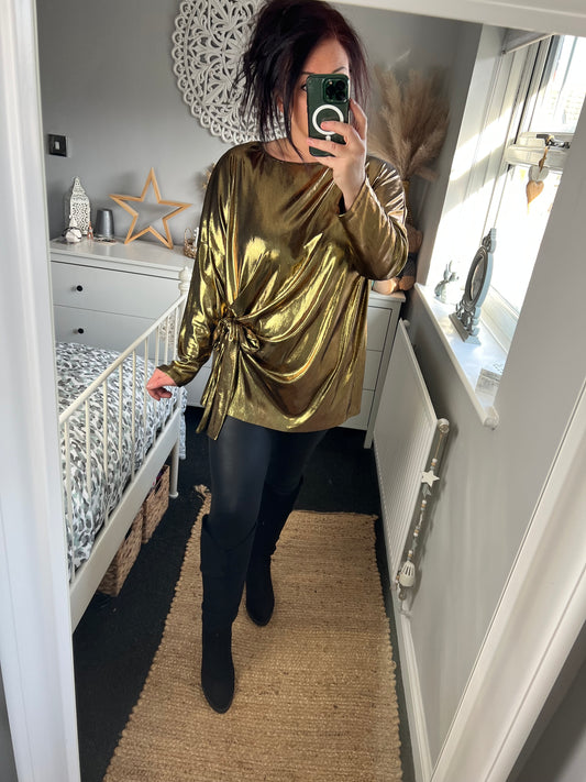 Tie Side Top - Gold