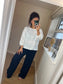 Bubble Hem Top - White