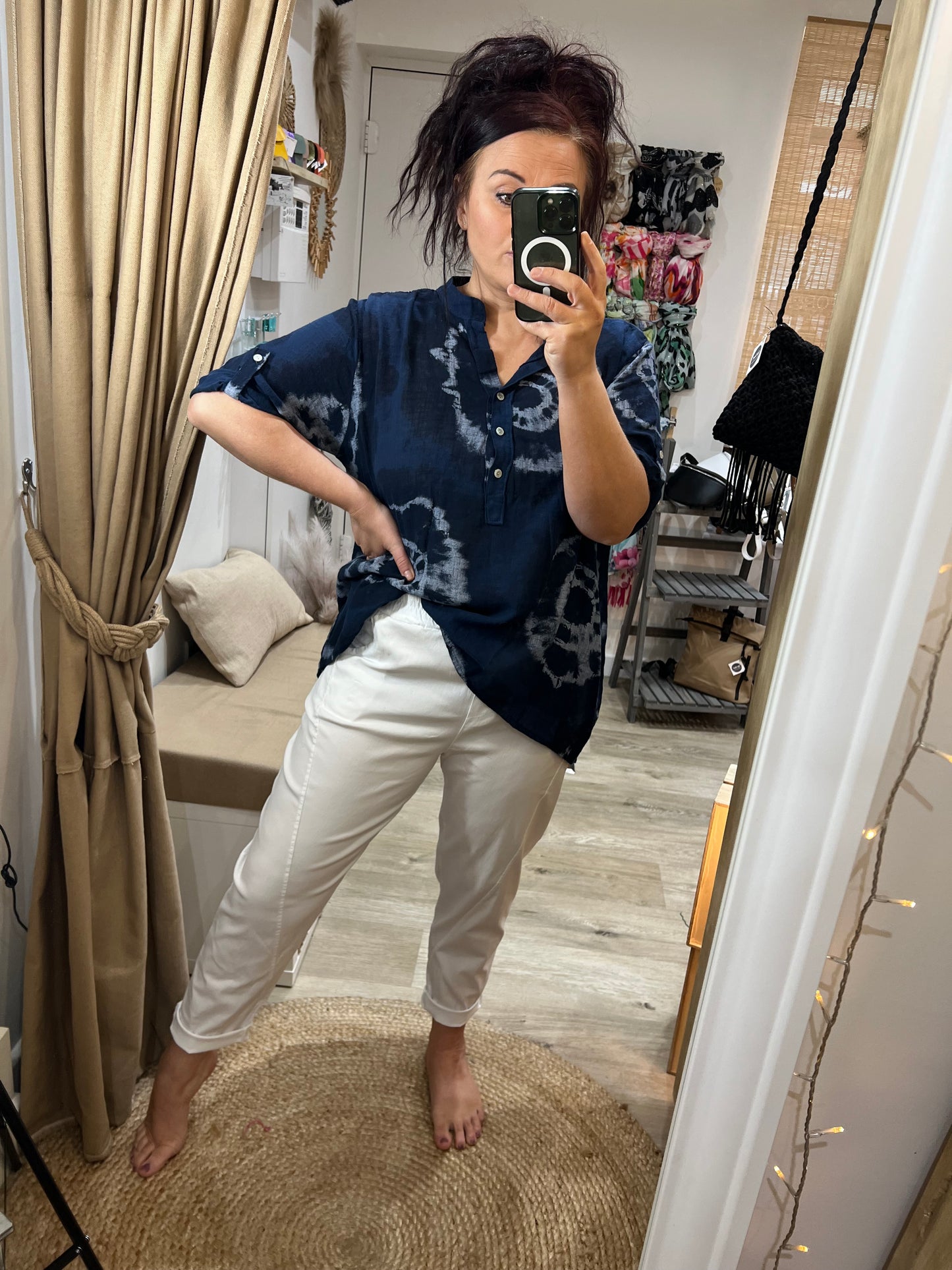 Slim Barrel Magic Trouser - White