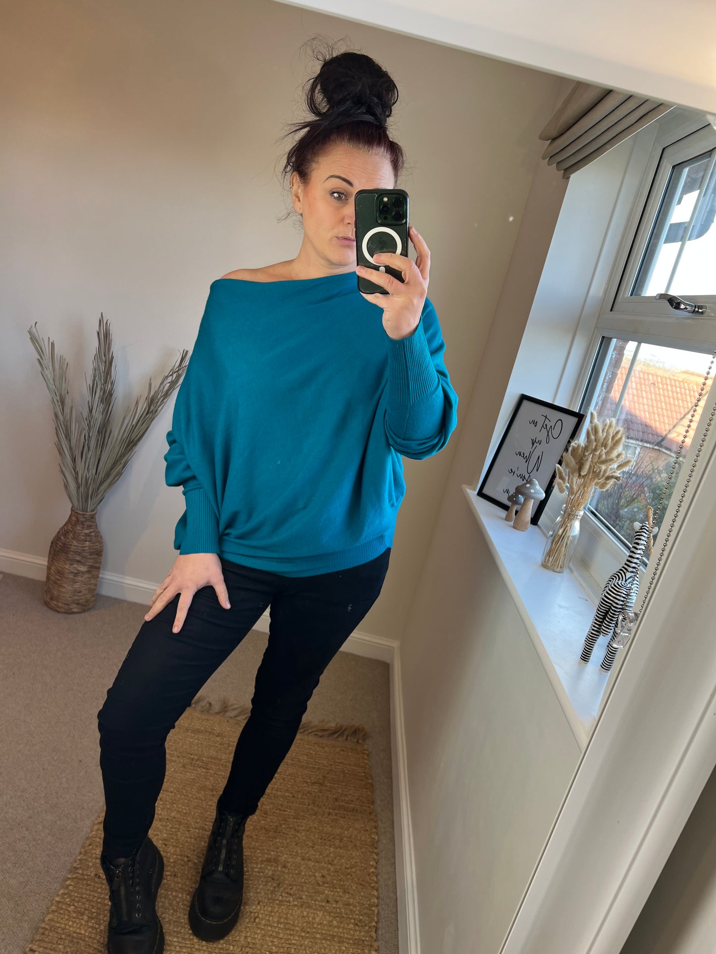 Button Back Jumper - Teal