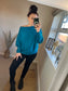 Button Back Jumper - Teal