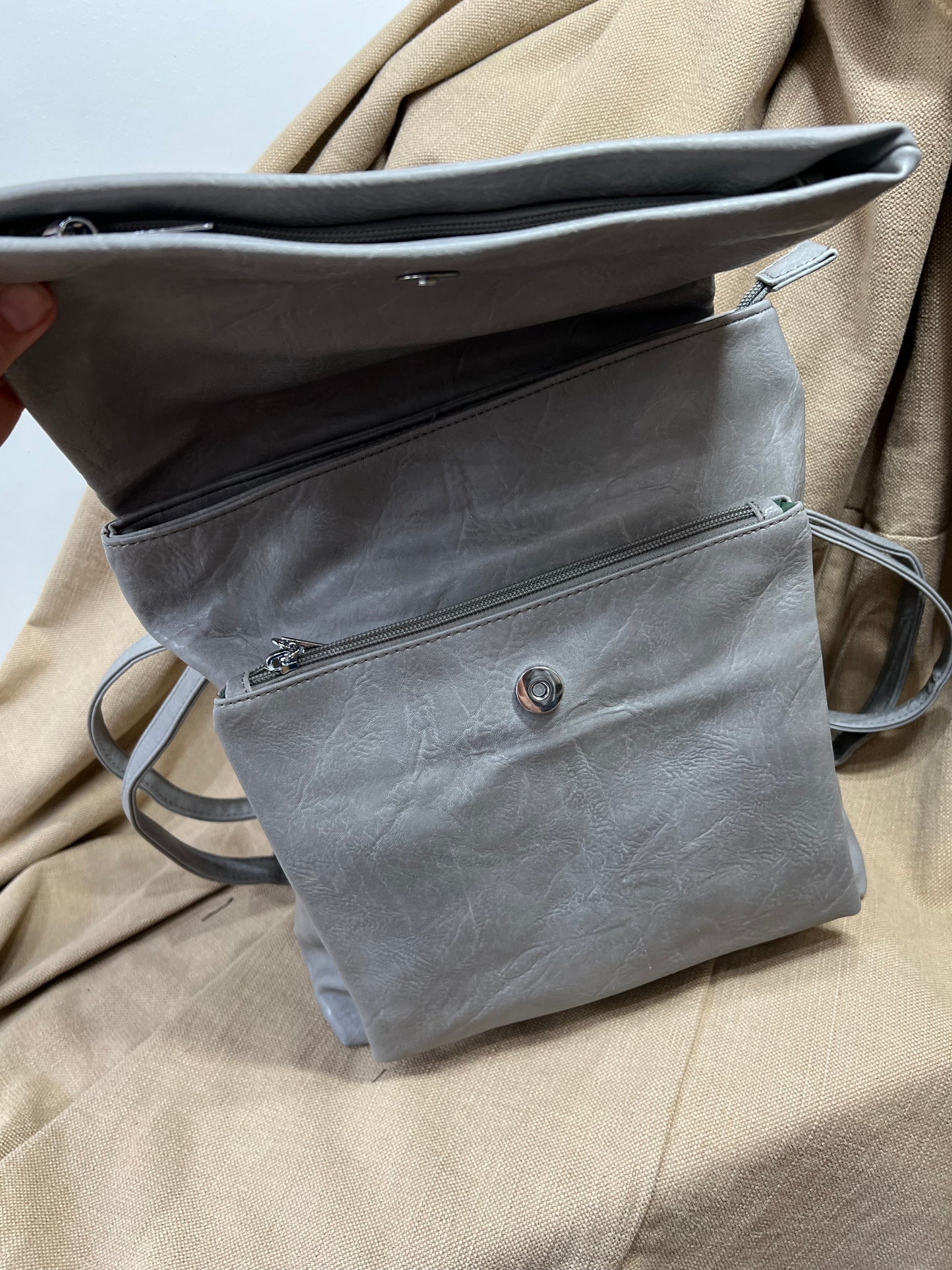 Fold over Rucksack - Light Grey