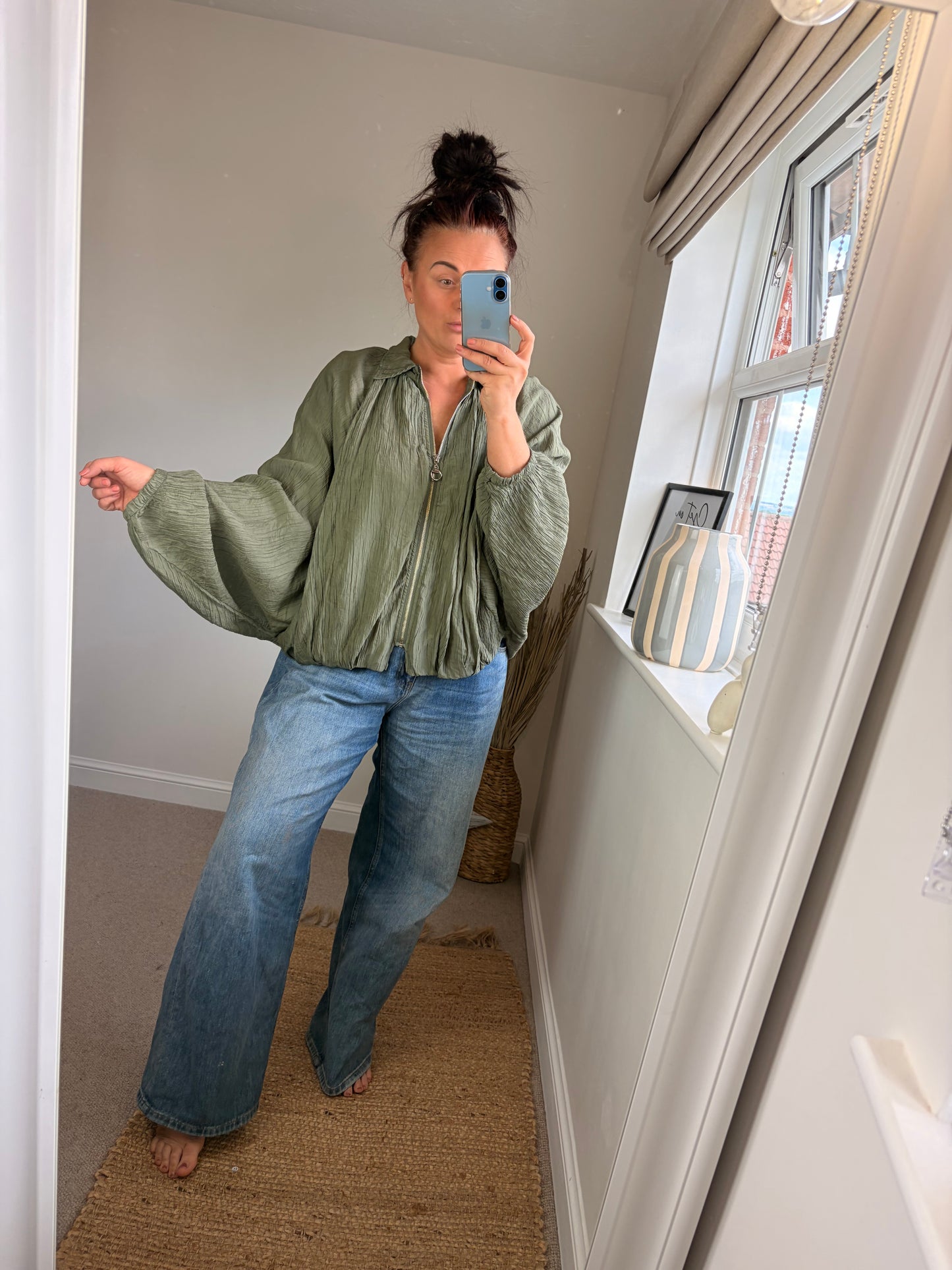 Crinkle Puff Jacket - Khaki