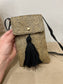 Woven Small Crossbody Bag - Black/Camel