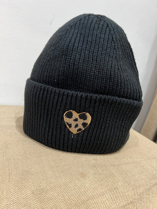 Ribbed Beanie Hat - Black