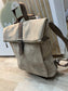 Faux Suede Rucksack - Taupe/Brown