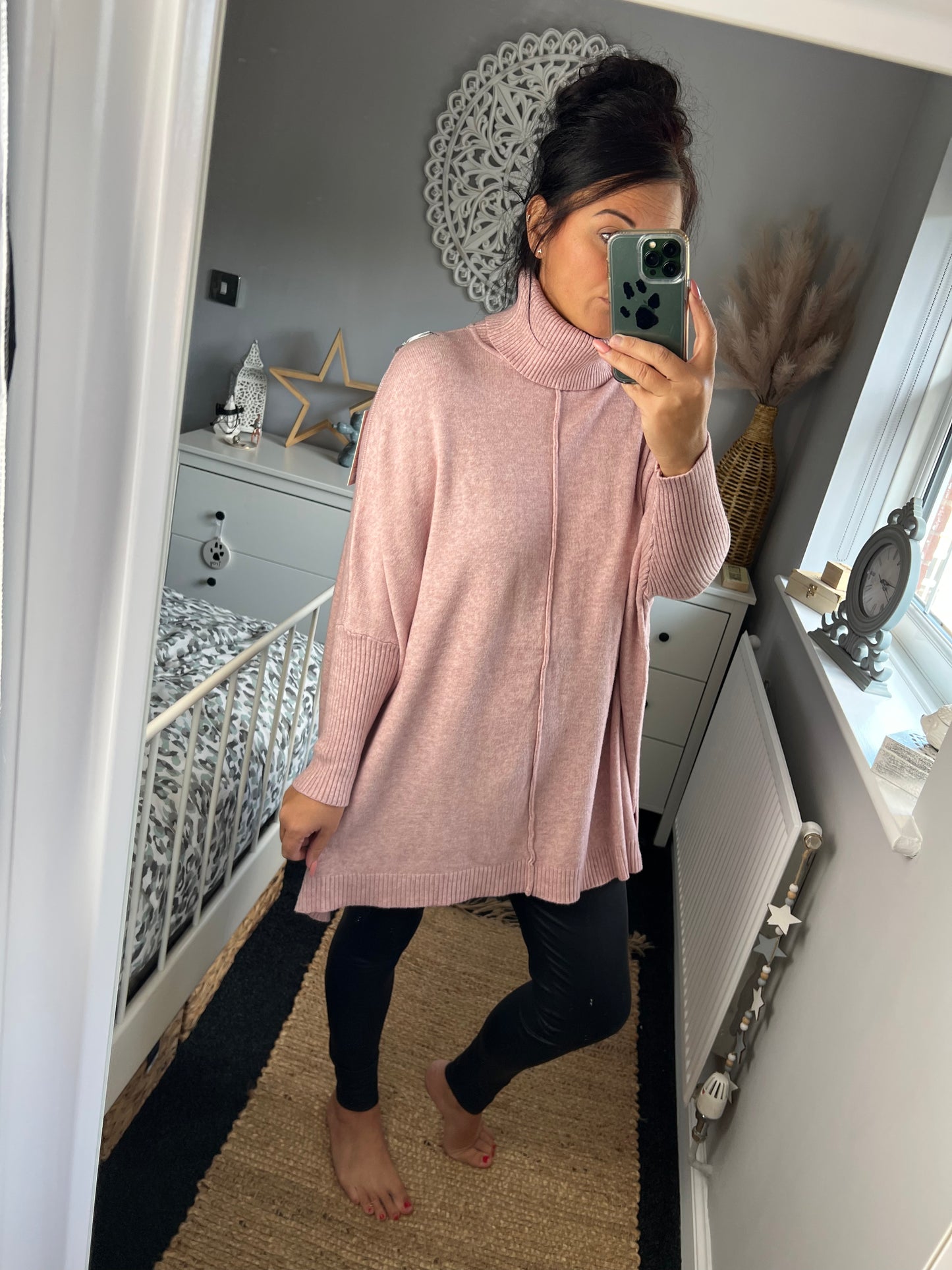 Roll Neck Jumper - Blush