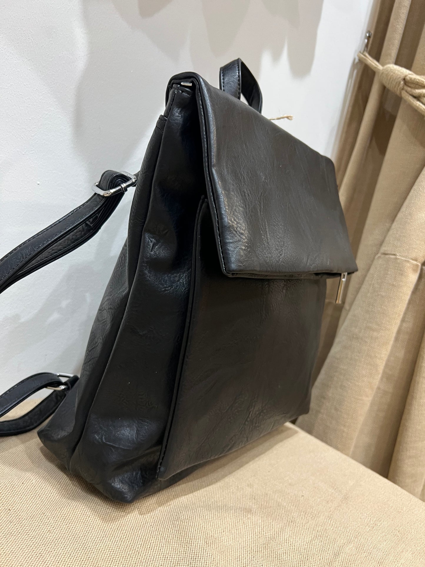 Fold over Rucksack - Black