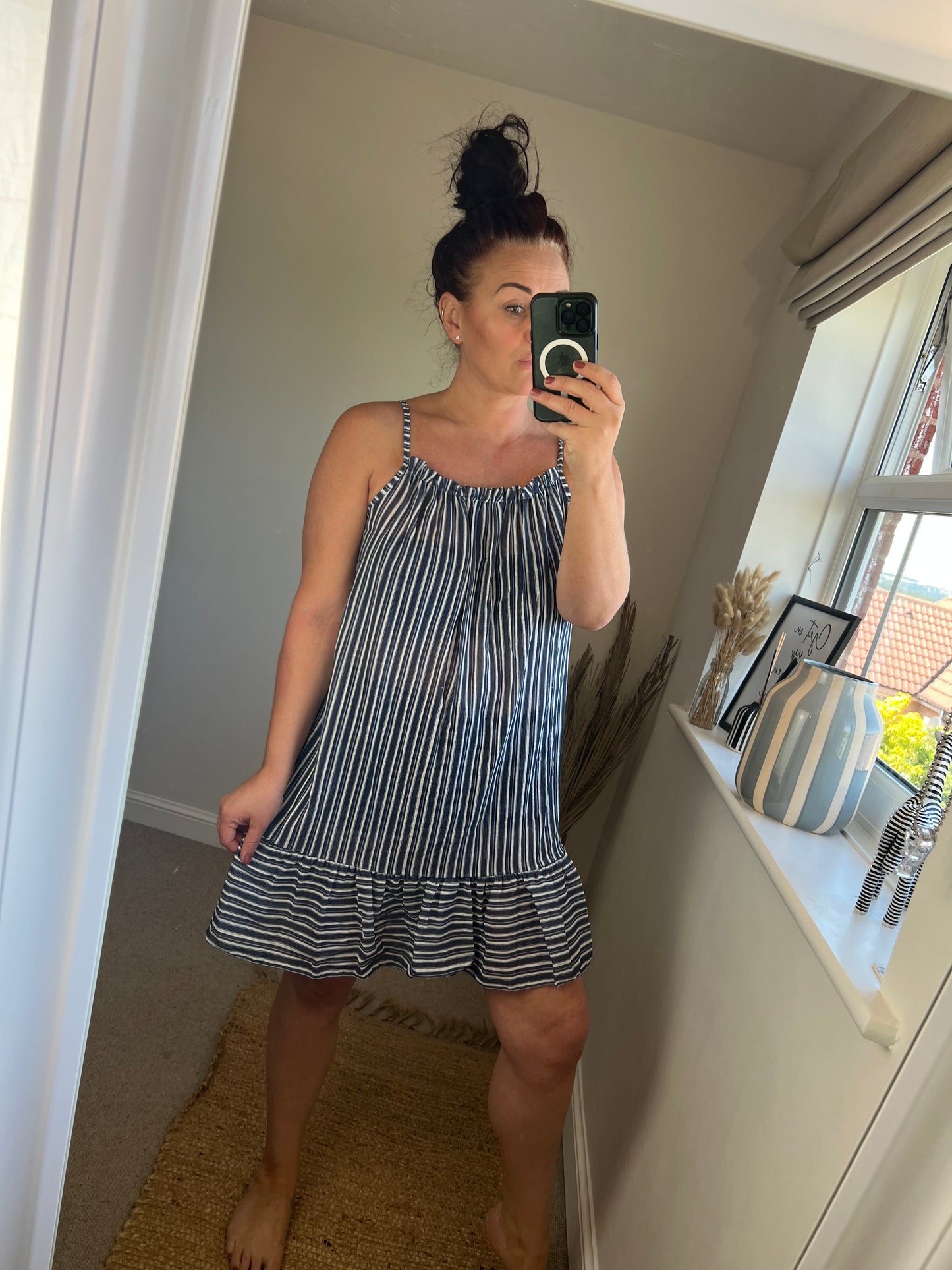 Stripe Sundress - Navy