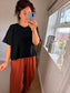 Boxy Short Sleeve Jumper - Black